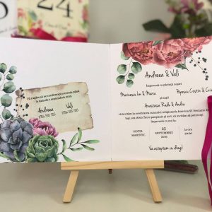 InvitaÈ›ie de nuntÄƒ HAPPY HEARTS - imagine 2
